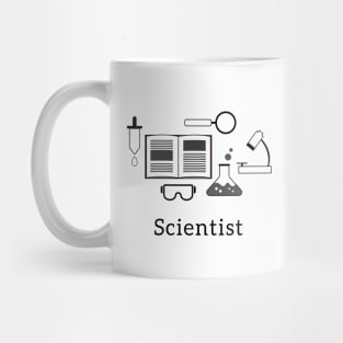Scientist Icons Black and White Mug